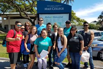 Group of students at the Maui College campus