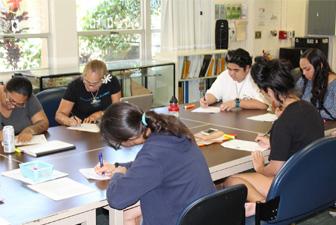 Group of students at a tutoring session